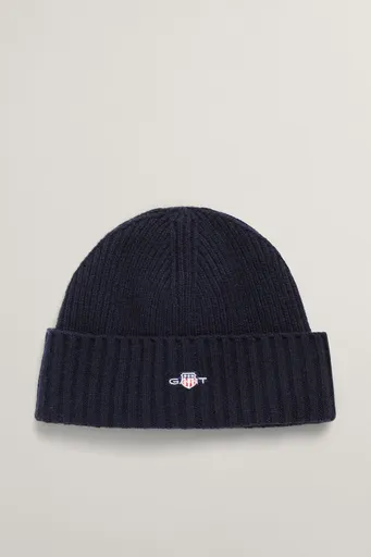 ČEPICE 7-16 LET GANT SHIELD WOOL BEANIE EVENING BLUE