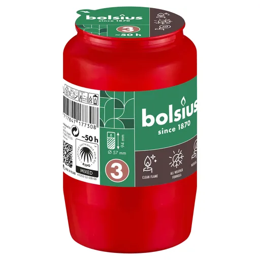 Bolsius NÁPLŇ DO HŘBITOVNÍ SVÍČKY ČERV.2,5DNE HOŘENÍ 9,6CM