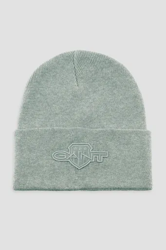ČEPICE GANT TONAL SHIELD BADGE BEANIE GREY MELANGE