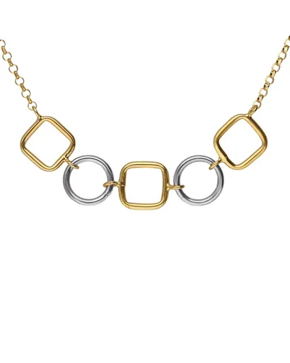 Victoria Cruz Stylový bicolor náhrdelník ze stříbra Nivola A5509-BG