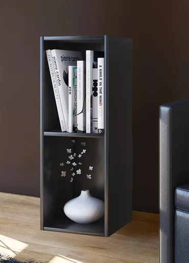 VCM Sběratelská police Mendas Mini 2 přihrádky, černá