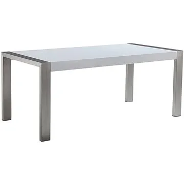 Luxusní bílý nerezový stůl 180x90 cm ARCTIC I, 58848 (beliani_58848)
