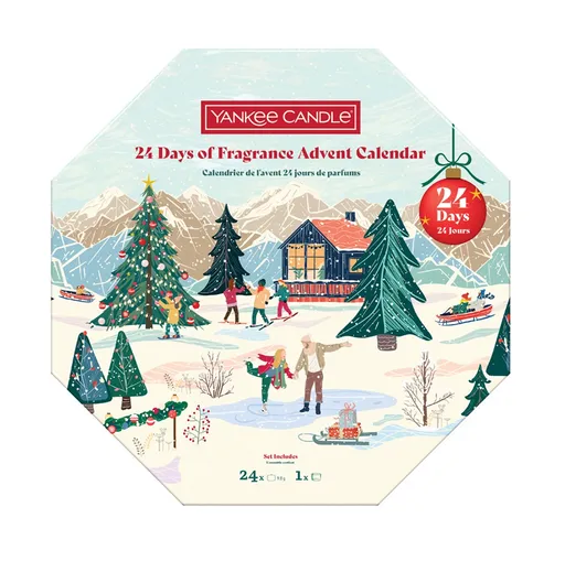 Yankee Candle Čajové svíčky Adventní věnec dárková sada 24 ks + svícen