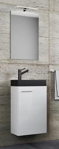 VCM 3dílné umyvadlo pro hosty Slito BL se zrcadlem, bílé