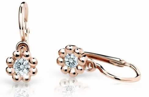 Cutie Diamonds Kytičkové dětské náušnice z růžového zlata s brilianty DC2030-10-00-X-4