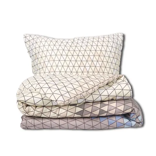 Matex Saténové povlečení Trojúhelníky, 140 x 200 cm, 70 x 90 cm