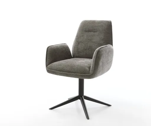 Jídelní židle Zoa-Flex bouclé měkký tmavě béžová křížová podnož