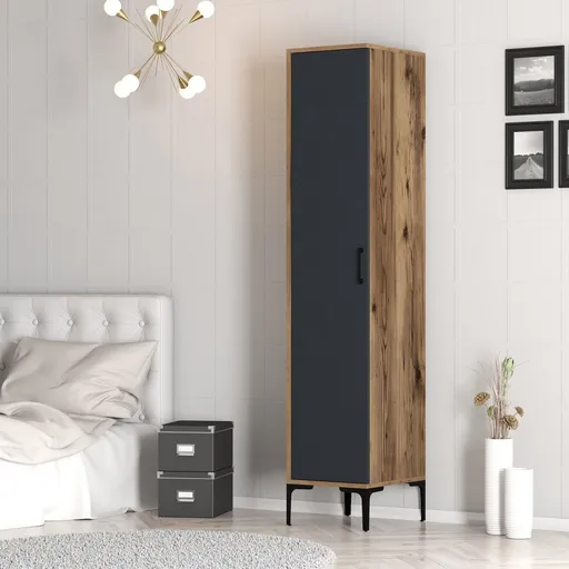 Šatní skříň Kumsal S - Walnut, Anthracite