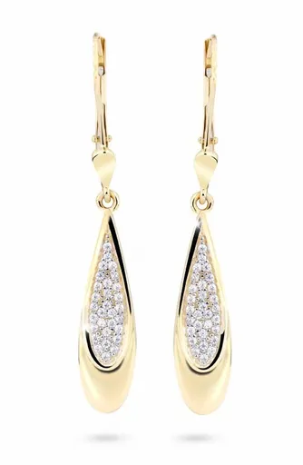 Cutie Jewellery Luxusní zlaté náušnice se zirkony Z8052-55-10-X-1