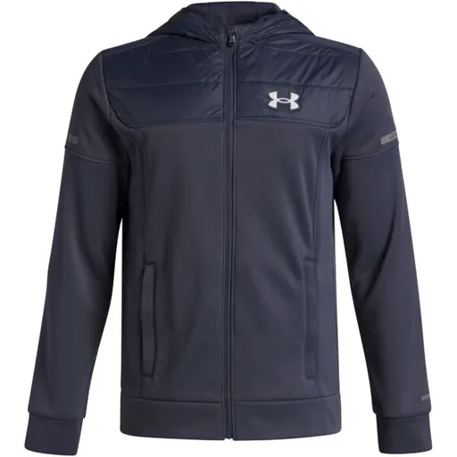 Under Armour ARMOUR FLEECE PRO UTILITY Chlapecká mikina, tmavě šedá, velikost M