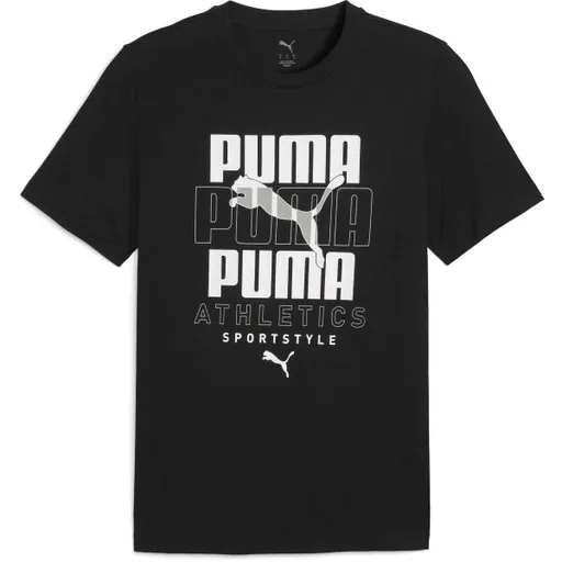 Puma GRAPHIC STACKED TEE Pánské triko, černá, velikost