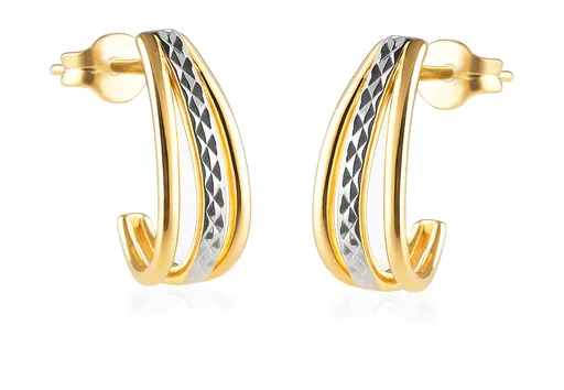 Brilio Elegantní bicolor náušnice ze zlata 14/204.762/3