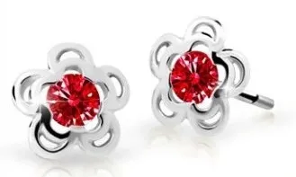 Cutie Jewellery Půvabné dětské náušnice z bílého zlata C2204-30-X-2 červená