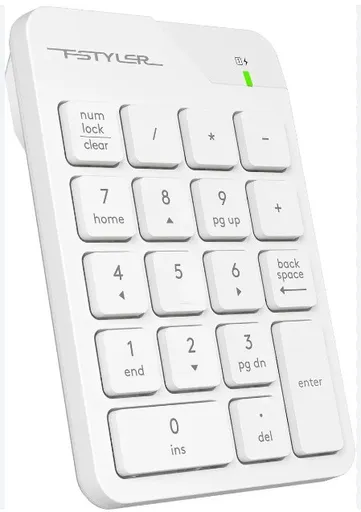 A4tech FSTYLER bezdrátová numerická klávesnice, USB nano, bílá