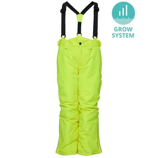LOAP CUBOR Dětské lyžařské kalhoty, reflexní neon, velikost 112-116