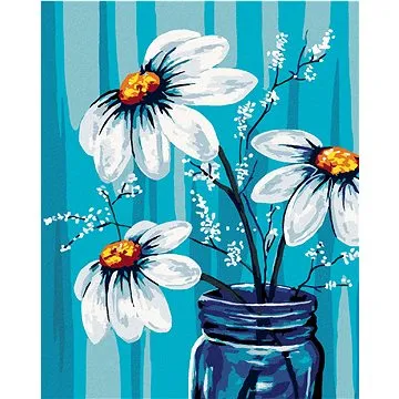 Diamondi - Diamantové malování - KOPRETINY VE SKLENICI, 40x50 cm, Vypnuté plátno na rám (602661B)