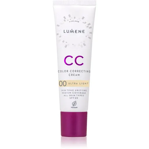 Lumene CC Color Correcting Cream CC krém pro jednotný tón pleti SPF 20 odstín 00 Ultra Light (Warm) 30 ml