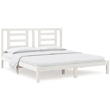 Rám postele bílý masivní dřevo 180 × 200 cm Super King, 3104364 (3104364)