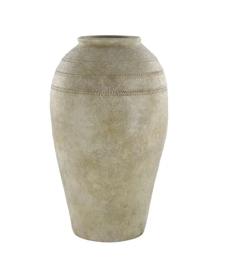 Béžová antik dekorační terakotová váza Lourdes - Ø 30*50 cm Chic Antique