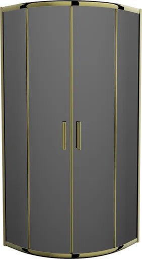 MEXEN Rio sprchový kout čtvrtkruh 90 x 90, grafit, zlatá 863-090-090-50-40
