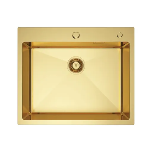 Zlatý ocelový dřez s jedním dřezem 60 x 50 cm, Velazo VELAZ6050G