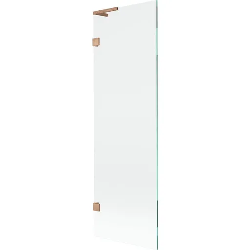 MEXEN/S Lunar L vanová zástěna FIX 60 x 150, transparent, měď kartáčovaná 897L-060-000-65-00