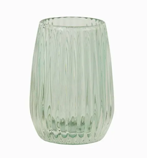 Světle zelený skleněný svícen Aimee green - Ø 10*14 cm Light & Living
