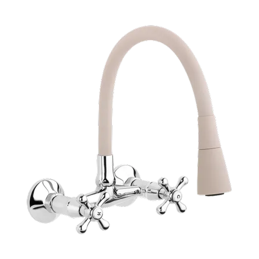 INVENA Nástěnná baterie ROMA flexibilní výtok, béžová BC-24-E3S-L