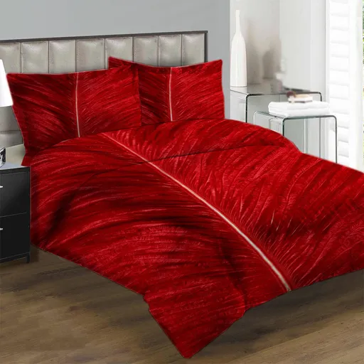 Povlečení Červené pírko (Rozměr : 1x140/200 + 1x90/70)