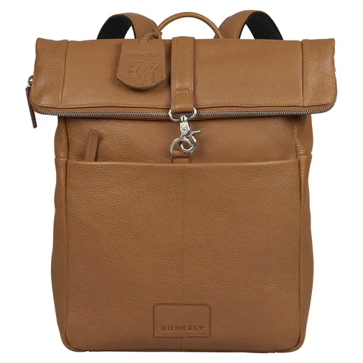 Rolovací dámský kožený batoh Burkely Roll - koňak