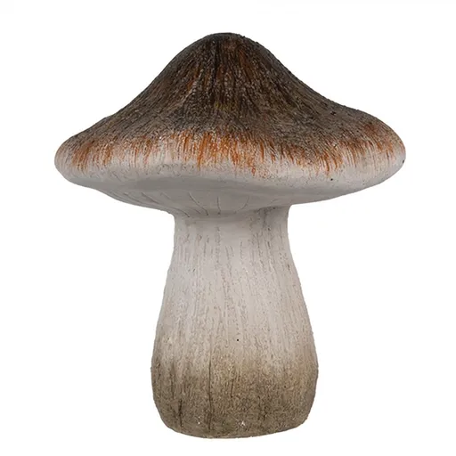 Béžovo-hnědá keramická dekorace houba Mushroom - Ø 11*12 cm Clayre & Eef