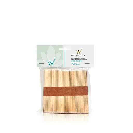 ItalWax dřevěná špachtle na tvář MEDIUM 100 ks