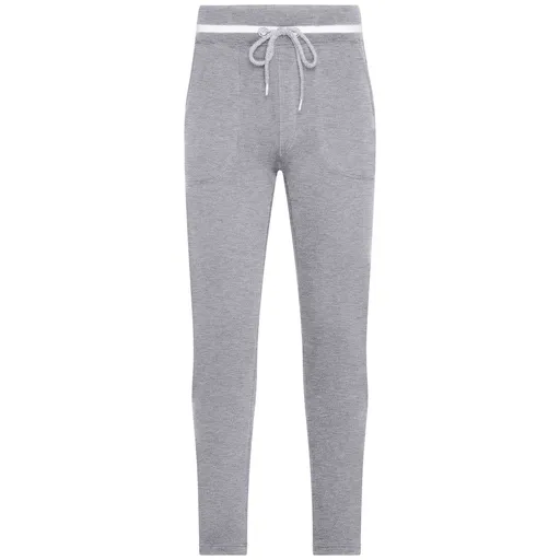 James & Nicholson (Daiber) Pánské tepláky s kontrastním pruhem JN780 - Šedý melír / bílá | L