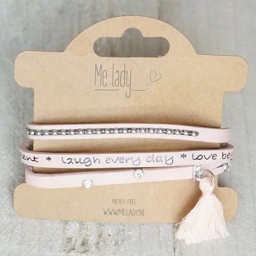 Růžový náramek - Ø 6 cm Clayre & Eef