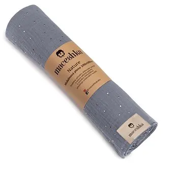 Maceshka Mušelínová plena Nature se zlatým puntíkem Gris (1320)