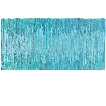 Modrý tkaný bavlněný koberec 80x150 cm MERSIN, 57561 (beliani_57561)