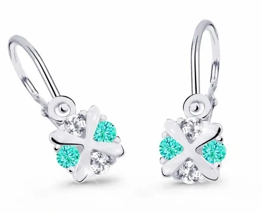 Cutie Jewellery Dětské náušnice z bílého zlata C2153-10-X-2 světle zelená