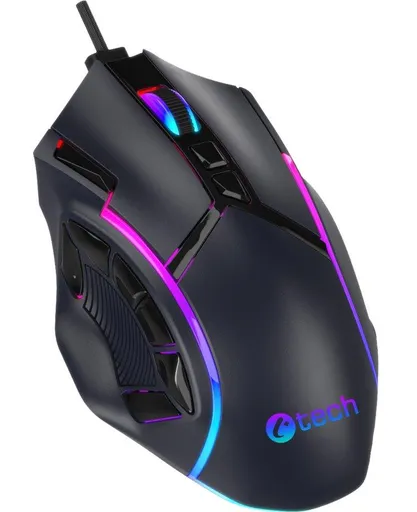 C-TECH herní myš Akali (GM-15), casual gaming, 12800 DPI, RGB podsvícení, USB, černá
