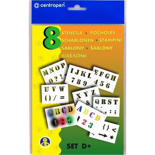 Centropen Šablony A5 8 ks Písmena a číslice