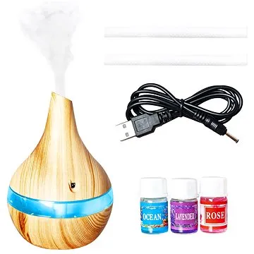 Malatec 10950 Ultrasonický USB aromatický zvlhčovač vzduchu 300ml světle hnědý (15988)