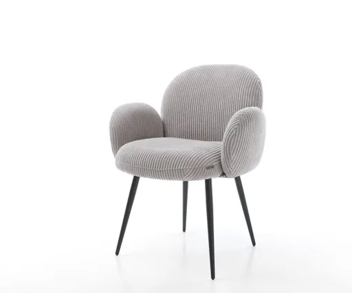 Jídelní židle Nube-Flex manšestr stříbrnošedá podnož zúžená