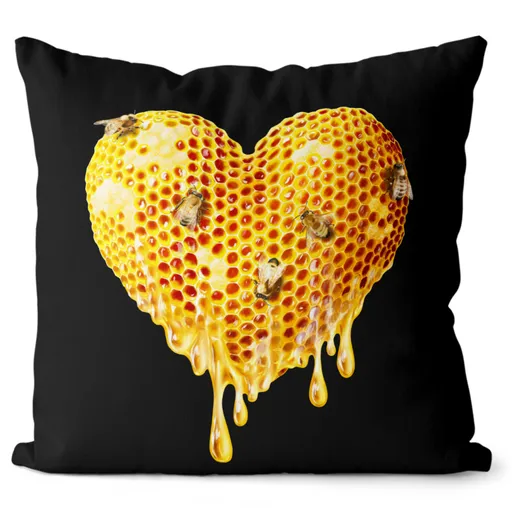 Polštář Srdce z plástve (Velikost: 55 x 55 cm)