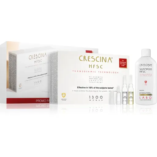Crescina Transdermic 1300 Re-Growth and Anti-Hair Loss péče pro podporu růstu a proti vypadávání vlasů pro ženy výhodné balení