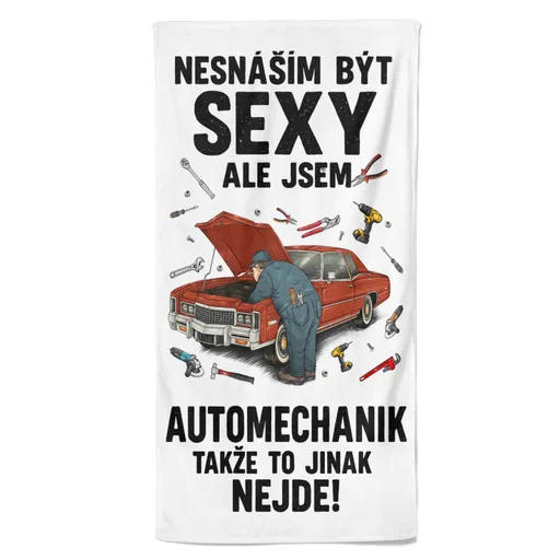 Osuška Sexy automechanik (Velikost osušky: 70x140cm)