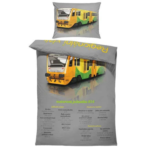 Povlečení Regionální vlak (Rozměr : 1x140/200 + 1x90/70)