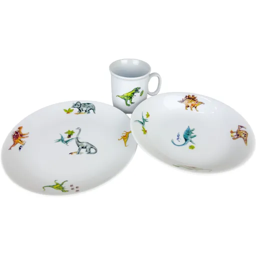 Thun talíř+miska+hrnek dětský DINOSAUŘI