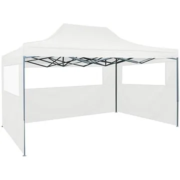 Profesionální skládací party stan 3 bočnice 3 x 4 m ocel bílý (48899)