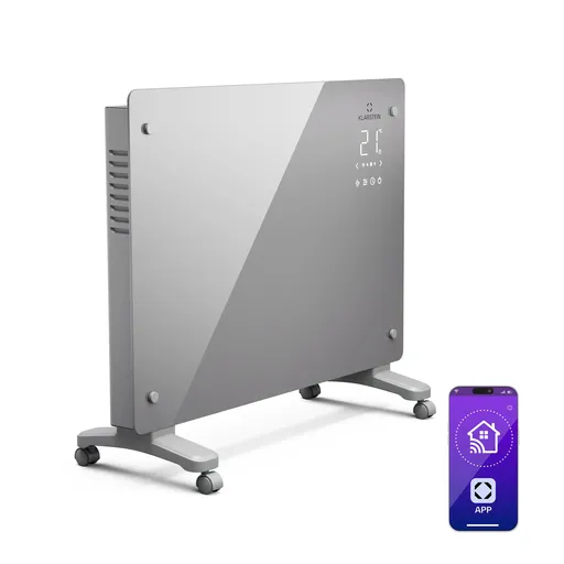 Klarstein Bansin Crystal Smart Kovektor 1500, 1500 W, Aplikace, 5- 50 °C, LED displej, Dotykový displej