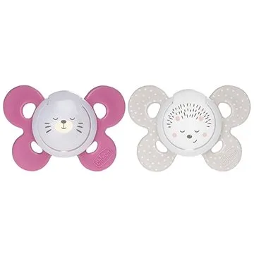 Chicco Physio Comfort silikon noční děvče - méďa/ježek 2 ks, 16–36 m+ (8596202000648)