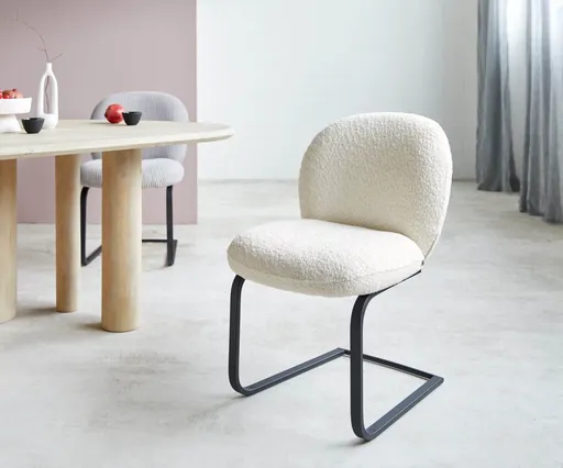 Jídelní židle Nube-Flex plochá kovová konzolová podnož černá